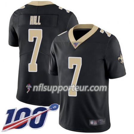 Maillot Homme New Orleans Saints Taysom Hill 7 Nike Noir Team Color Stitched 100th